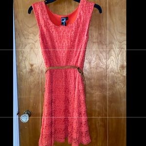 Orange dress with belt